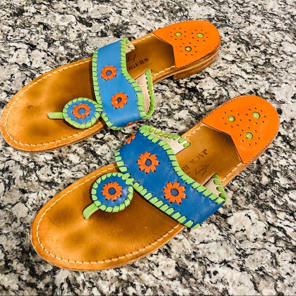Jack Rogers Shoes Jack Rogers Blue Orange And Green Flat Sandals